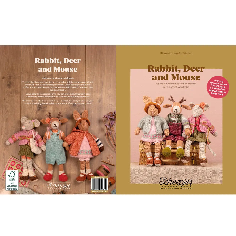 Rabbit, Deer and Mouse by Jacquelien Twijnstra - Knit or Crochet Three Charming Animals