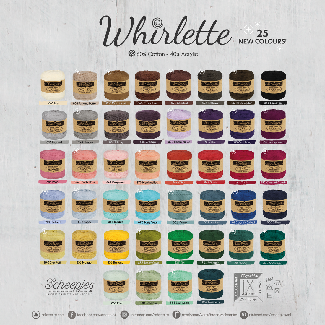 Scheepjes Whirlette - Cashew - Nitti Yarns - Amigurumi - Crochet - Knitting - Cotton Acrylic Yarn - 4 Ply - NZ