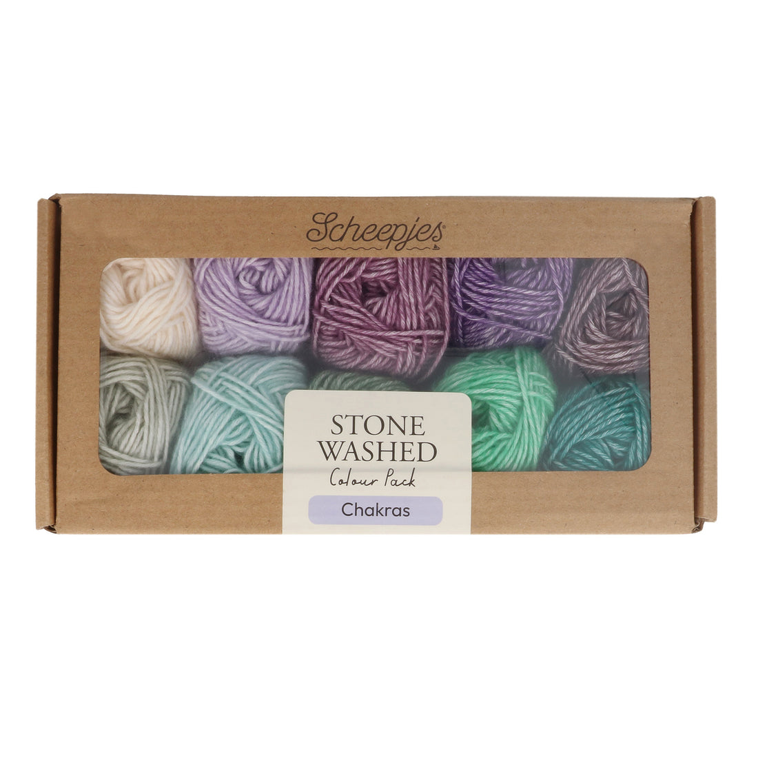NEW Scheepjes Stone Washed colour pack 10x25g - Chakras