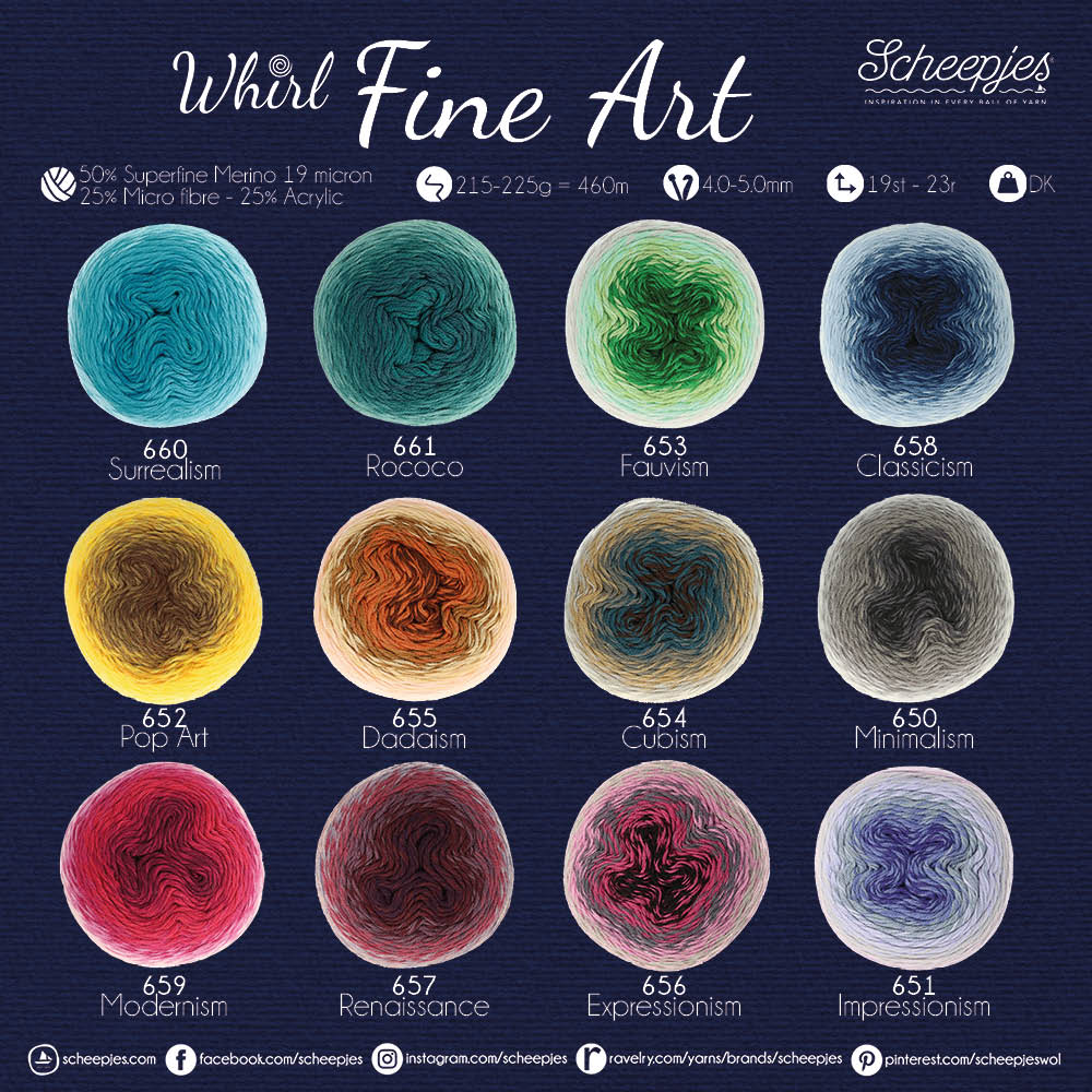 Scheepjes Whirl - Fine Art - Rococo - Nitti Yarns - Amigurumi - Crochet - Knitting - Merino, Microfibre, Acrylic Mix Yarn - 4 Ply - NZ