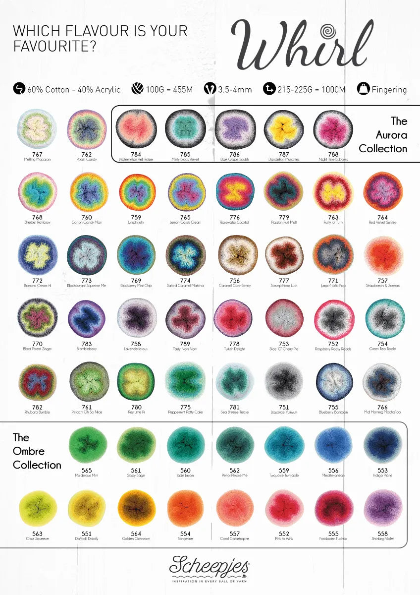 Scheepjes Whirl - Tasty Nom Nom - Nitti Yarns - Amigurumi - Crochet - Knitting - Cotton Acrylic Yarn - 4 Ply - NZ