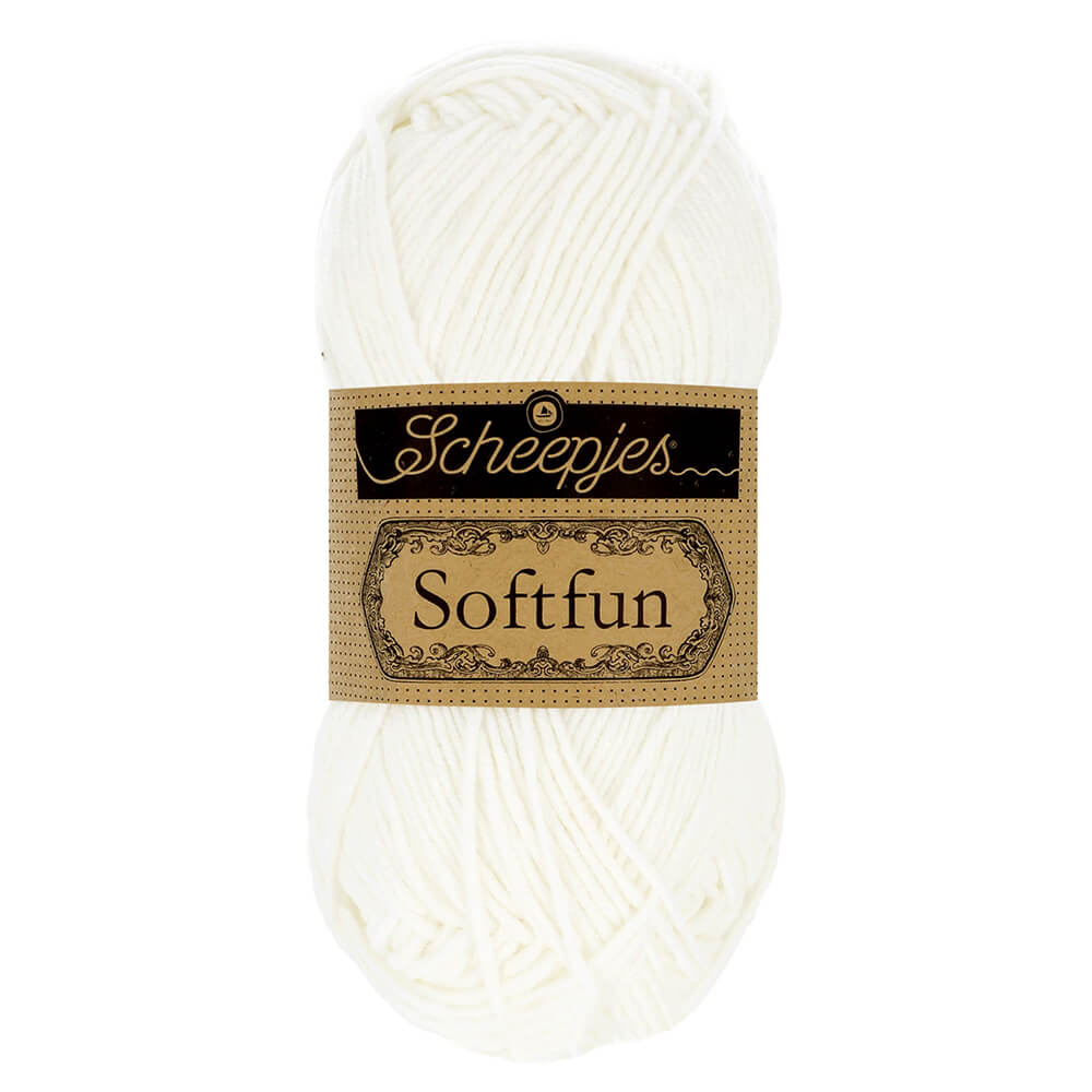 Scheepjes Softfun - Snow - Nitti Yarns - Amigurumi - Crochet - Knitting - Cotton Acrylic Yarn - 8 Ply - NZ