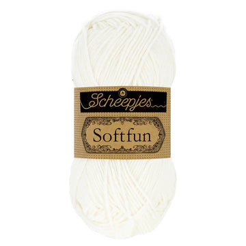 Scheepjes Softfun - Snow - Nitti Yarns - Amigurumi - Crochet - Knitting - Cotton Acrylic Yarn - 8 Ply - NZ
