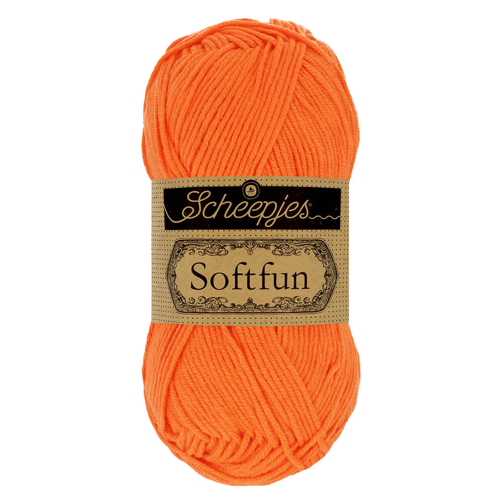 Scheepjes Softfun - Tangerine - Nitti Yarns - Amigurumi - Crochet - Knitting - Cotton Acrylic Yarn - 8 Ply - NZ