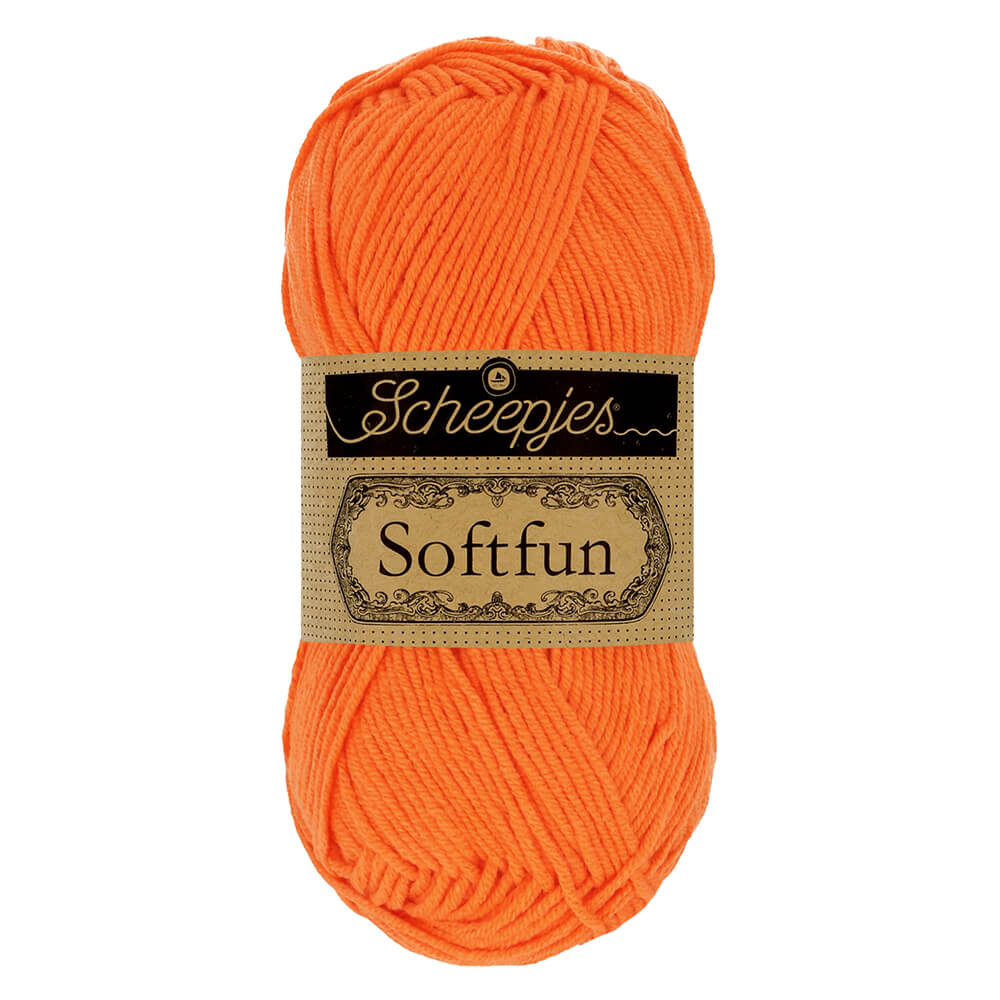 Scheepjes Softfun - Tangerine - Nitti Yarns - Amigurumi - Crochet - Knitting - Cotton Acrylic Yarn - 8 Ply - NZ