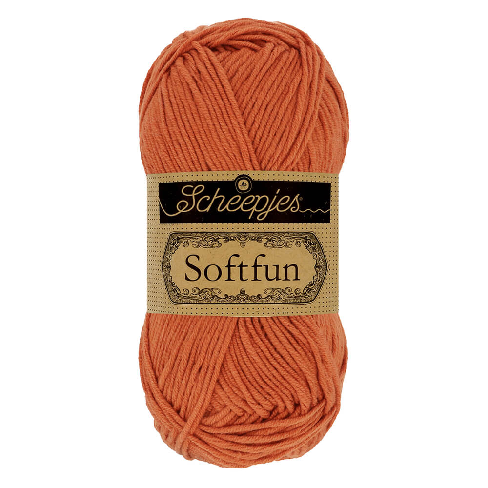 Scheepjes Softfun - Clay - Nitti Yarns - Amigurumi - Crochet - Knitting - Cotton Acrylic Yarn - 8 Ply - NZ