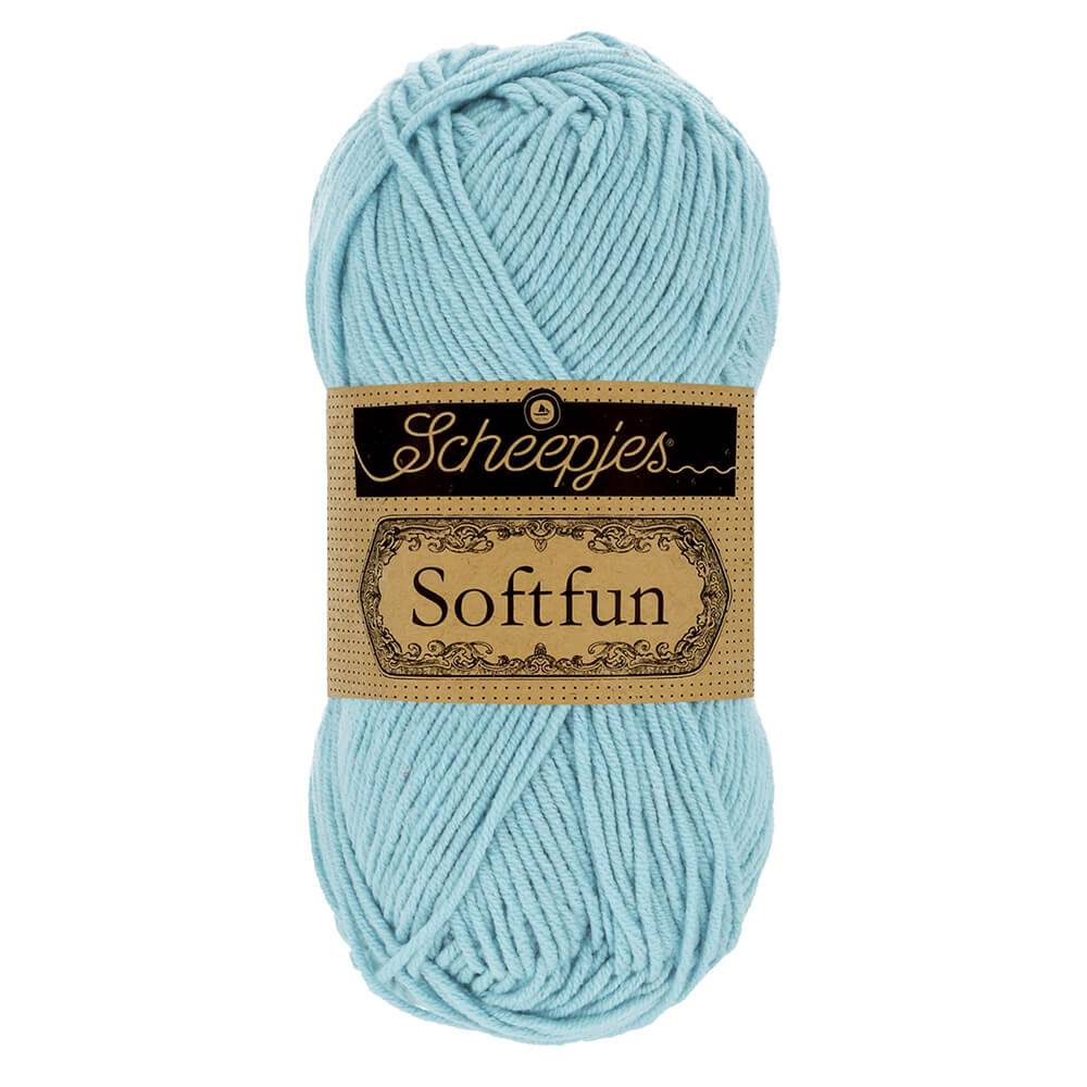 Scheepjes Softfun - Light Blue - Nitti Yarns - Amigurumi - Crochet - Knitting - Cotton Acrylic Yarn - 8 Ply - NZ