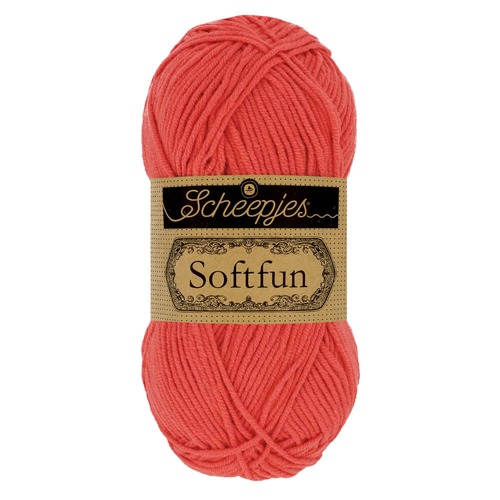 Scheepjes Softfun - Salmon - Nitti Yarns - Amigurumi - Crochet - Knitting - Cotton Acrylic Yarn - 8 Ply - NZ