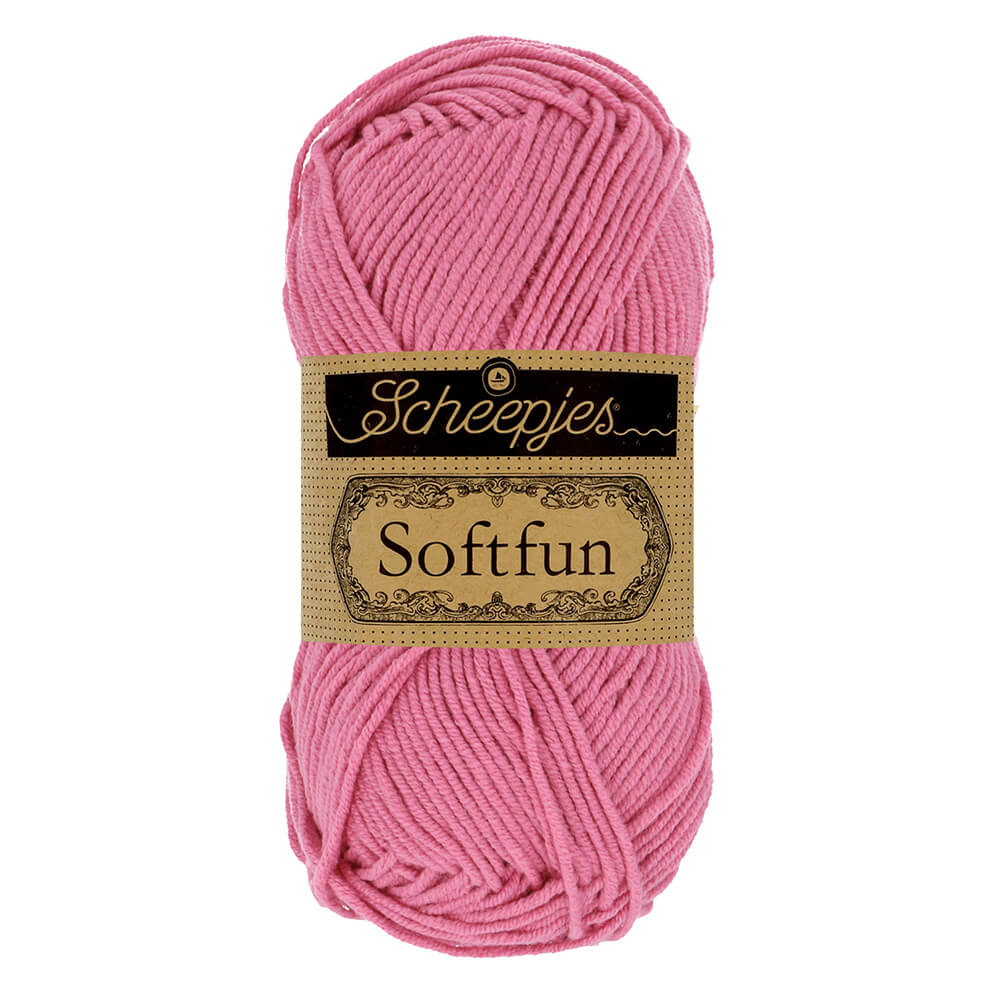 Scheepjes Softfun - Pink - Nitti Yarns - Amigurumi - Crochet - Knitting - Cotton Acrylic Yarn - 8 Ply - NZ
