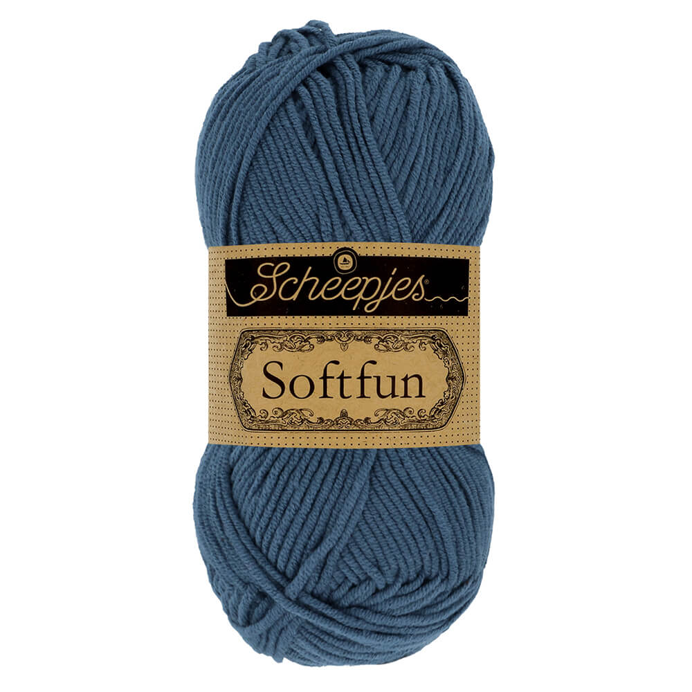 Scheepjes Softfun - Denim - Nitti Yarns - Amigurumi - Crochet - Knitting - Cotton Acrylic Yarn - 8 Ply - NZ