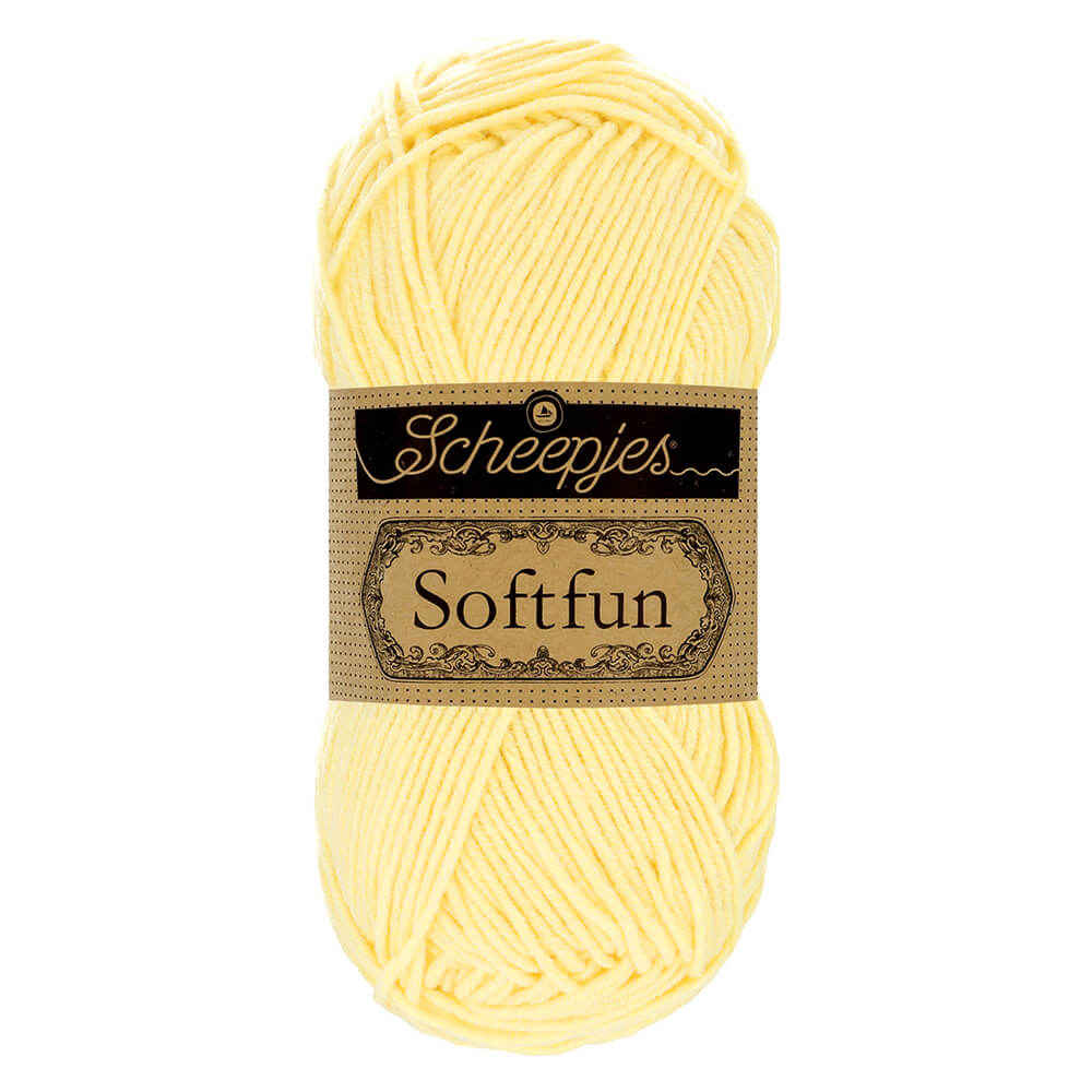 Scheepjes Softfun - Banana - Nitti Yarns - Amigurumi - Crochet - Knitting - Cotton Acrylic Yarn - 8 Ply - NZ