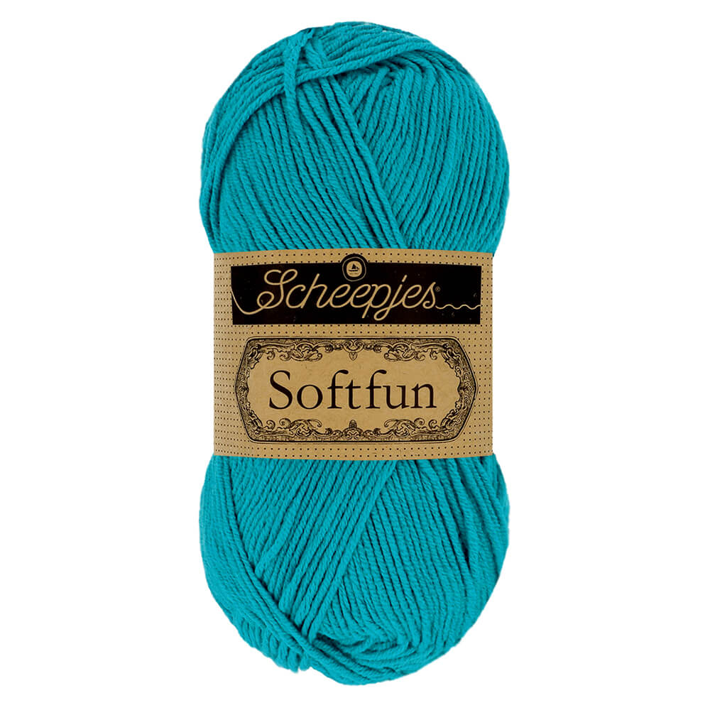 Scheepjes Softfun - Dark Turquoise - Nitti Yarns - Amigurumi - Crochet - Knitting - Cotton Acrylic Yarn - 8 Ply - NZ