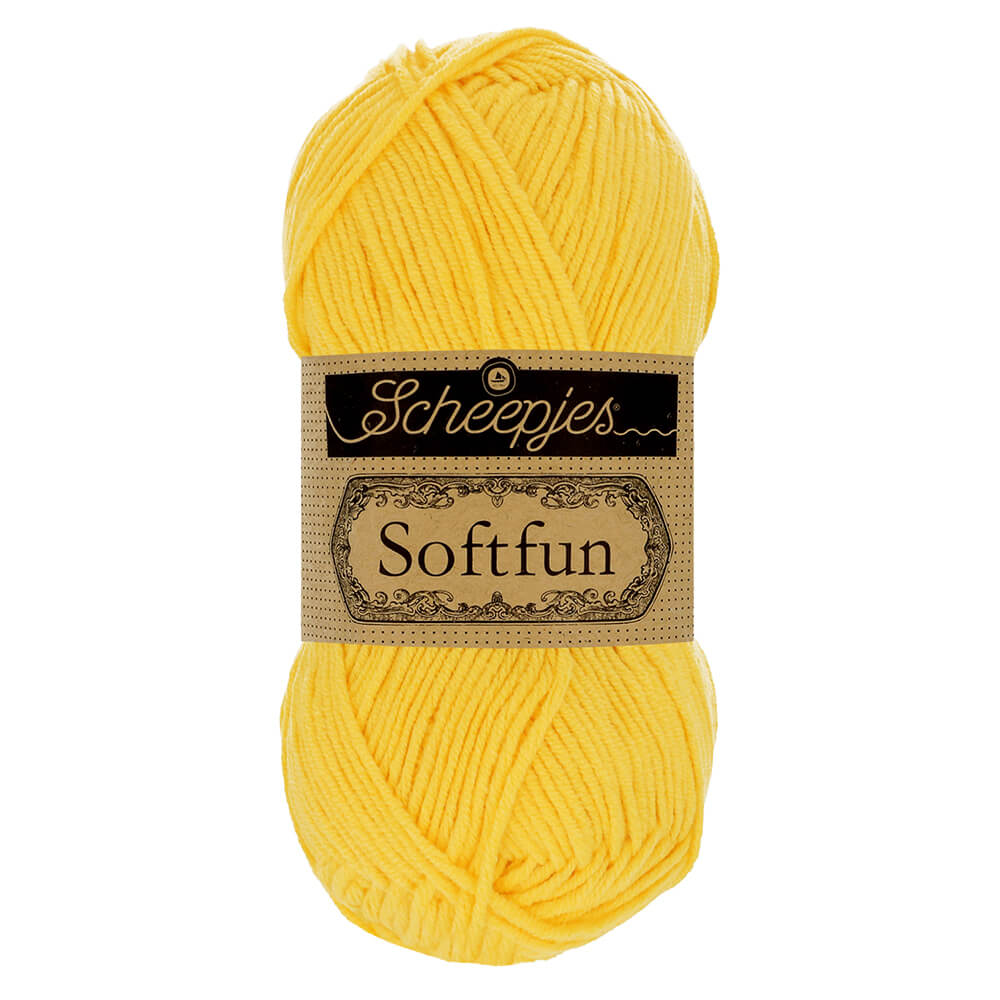 Scheepjes Softfun - Canary - Nitti Yarns - Amigurumi - Crochet - Knitting - Cotton Acrylic Yarn - 8 Ply - NZ