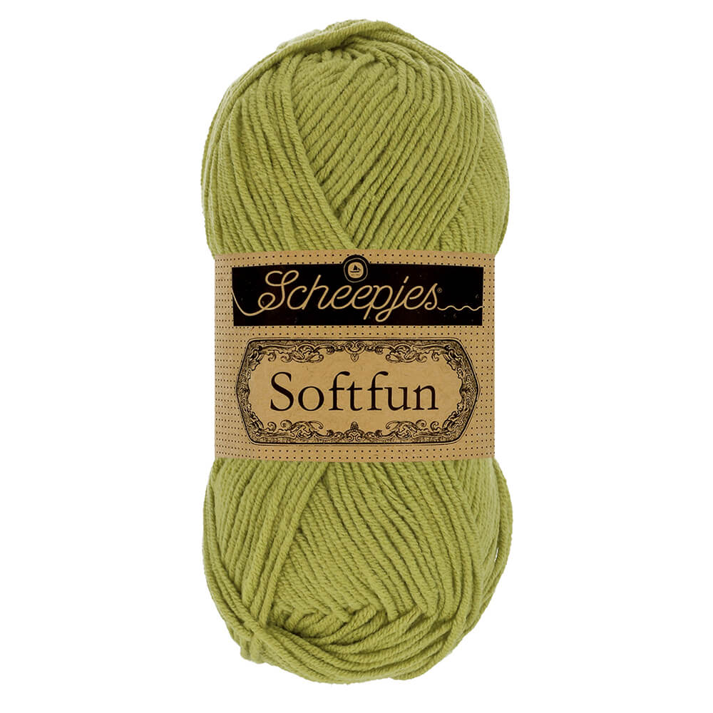 Scheepjes Softfun - Olive - Nitti Yarns - Amigurumi - Crochet - Knitting - Cotton Acrylic Yarn - 8 Ply - NZ