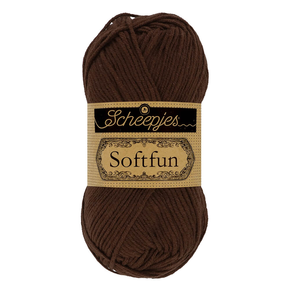 Scheepjes Softfun - Chocolate - Nitti Yarns - Amigurumi - Crochet - Knitting - Cotton Acrylic Yarn - 8 Ply - NZ