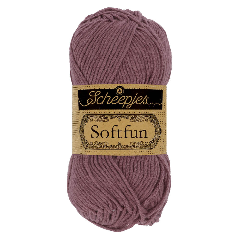 Scheepjes Softfun - Mauve - Nitti Yarns - Amigurumi - Crochet - Knitting - Cotton Acrylic Yarn - 8 Ply - NZ
