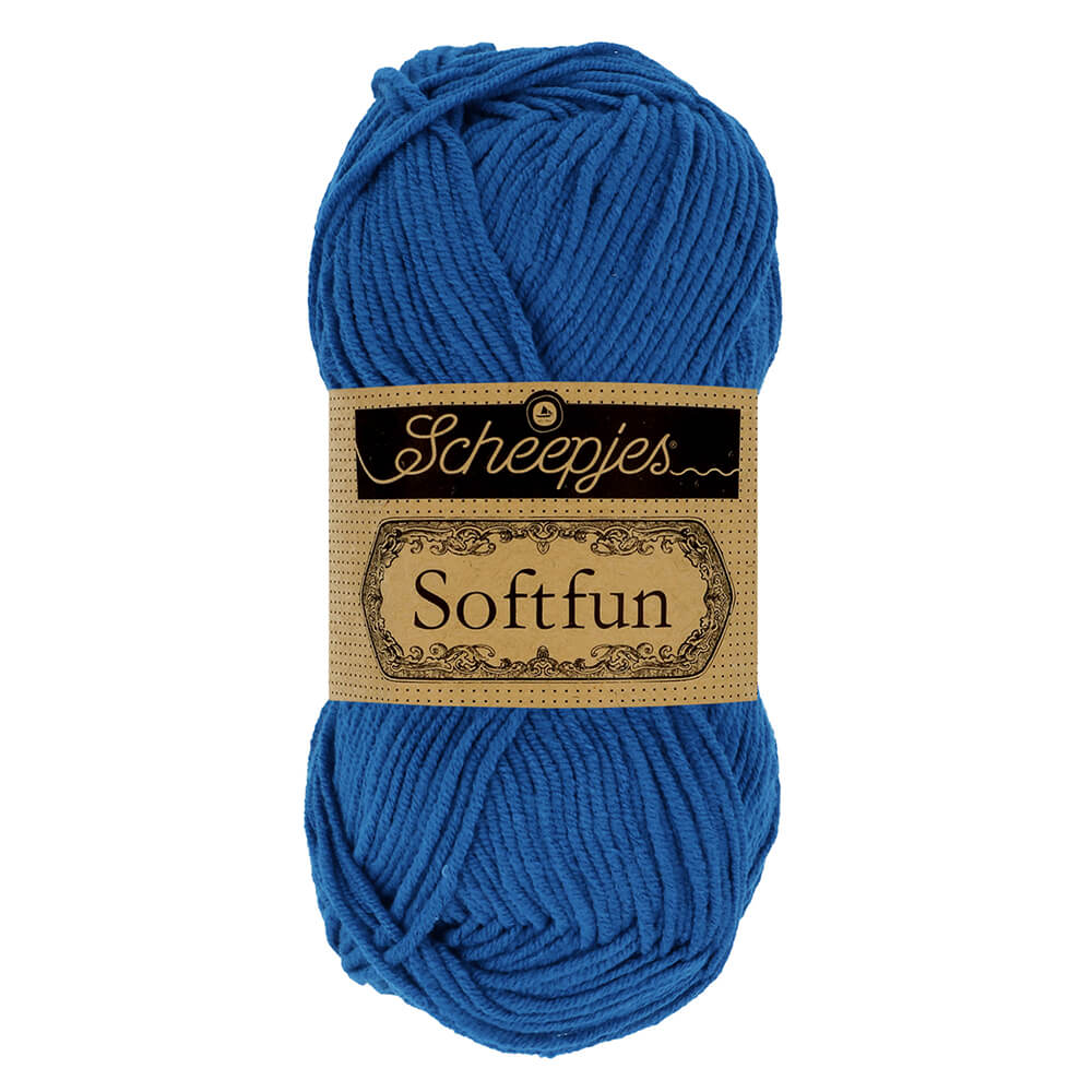 Scheepjes Softfun - Cobalt - Nitti Yarns - Amigurumi - Crochet - Knitting - Cotton Acrylic Yarn - 8 Ply - NZ