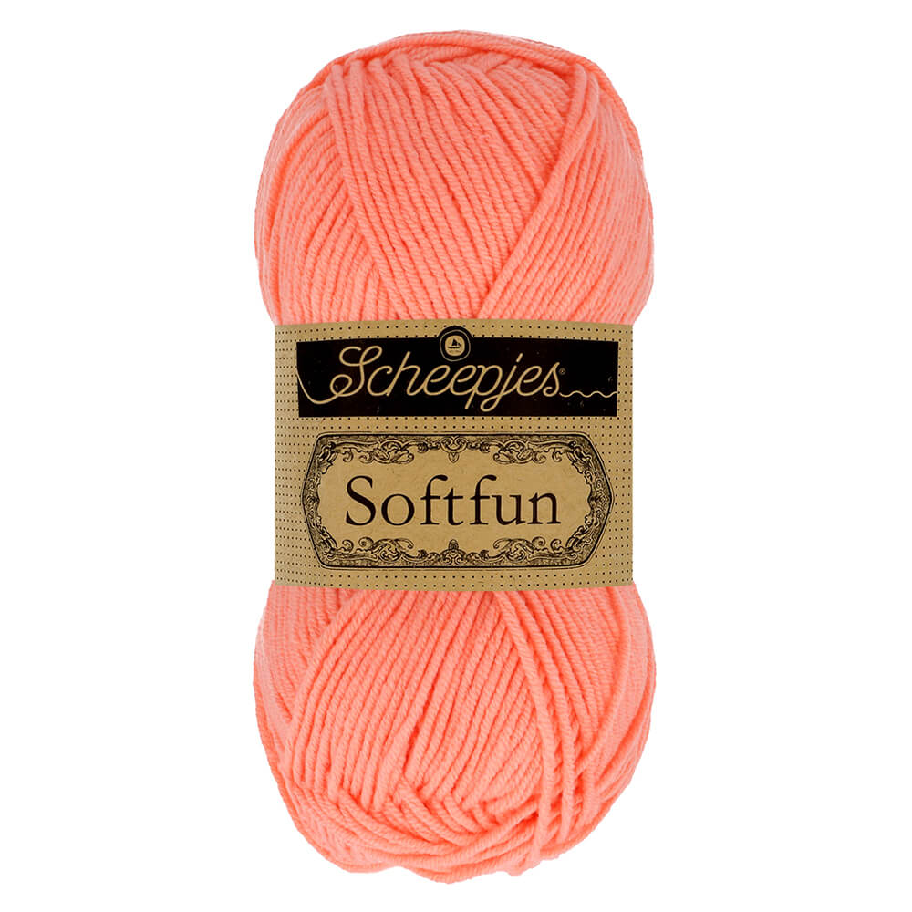 Scheepjes Softfun - Soft Coral - Nitti Yarns - Amigurumi - Crochet - Knitting - Cotton Acrylic Yarn - 8 Ply - NZ