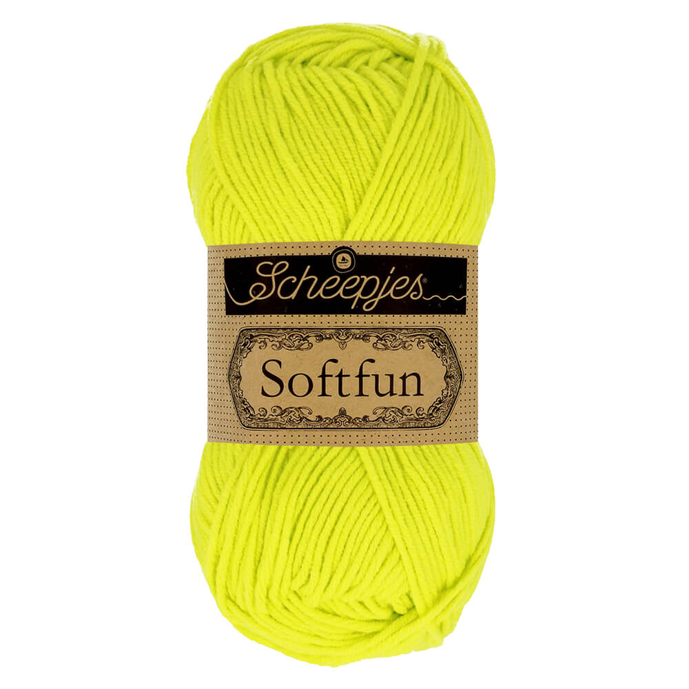 Scheepjes Softfun - Citrus Lime - Nitti Yarns - Amigurumi - Crochet - Knitting - Cotton Acrylic Yarn - 8 Ply - NZ