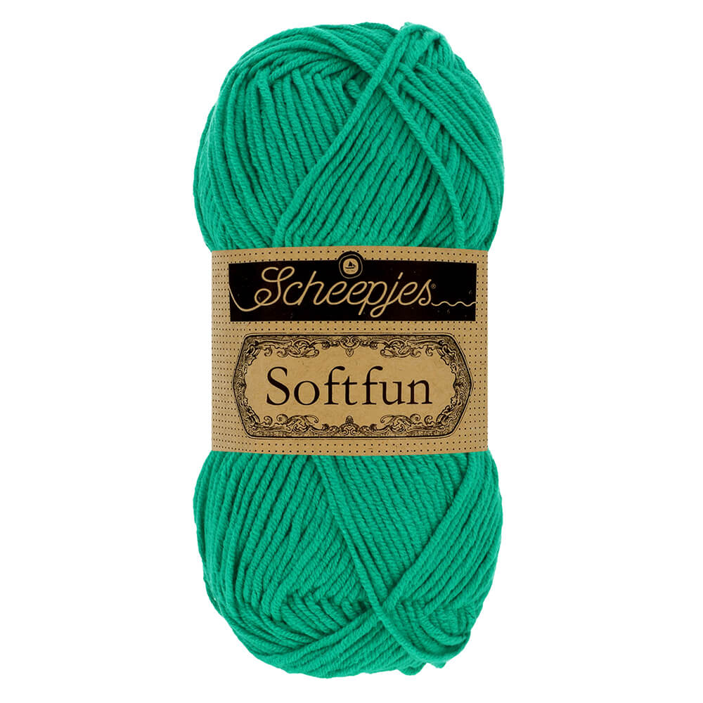 Scheepjes Softfun - Jade - Nitti Yarns - Amigurumi - Crochet - Knitting - Cotton Acrylic Yarn - 8 Ply - NZ