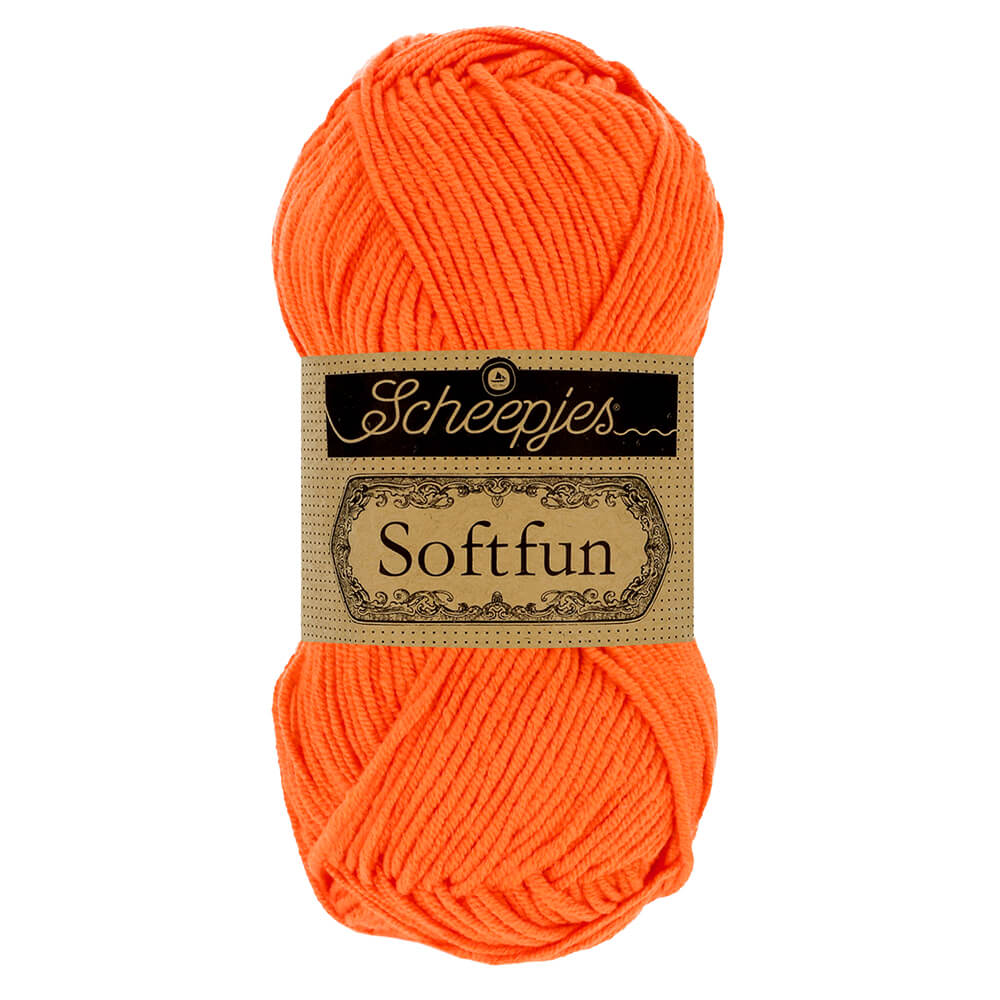 Scheepjes Softfun - Pumpkin - Nitti Yarns - Amigurumi - Crochet - Knitting - Cotton Acrylic Yarn - 8 Ply - NZ
