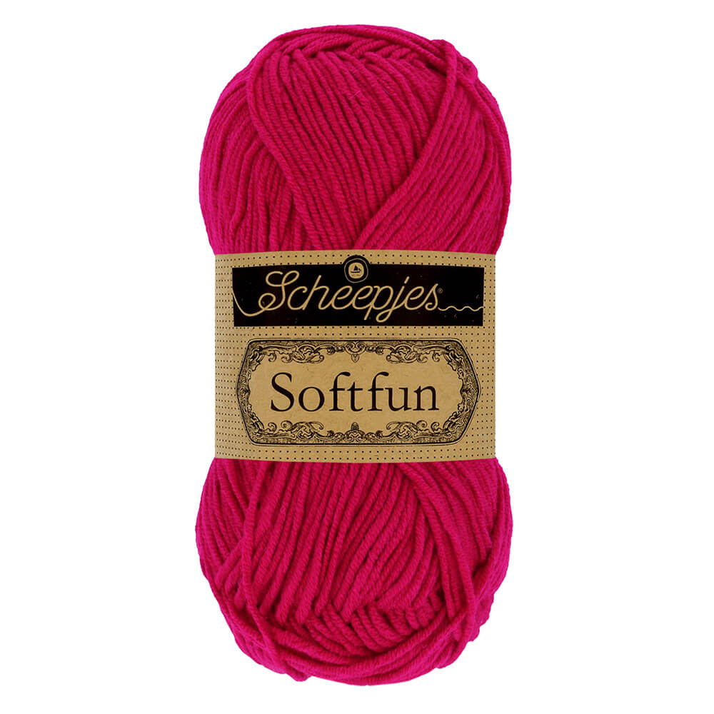 Scheepjes Softfun - Cerise - Nitti Yarns - Amigurumi - Crochet - Knitting - Cotton Acrylic Yarn - 8 Ply - NZ