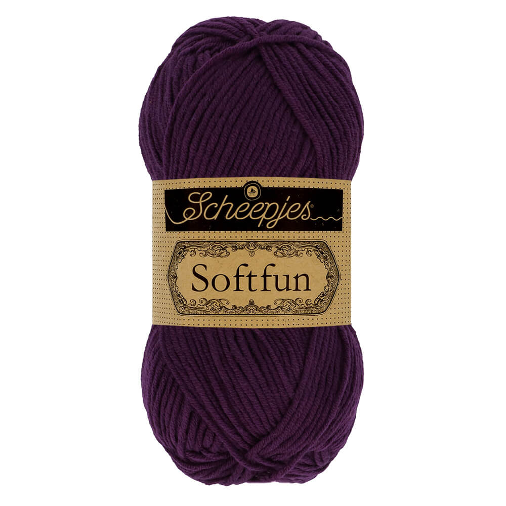 Scheepjes Softfun - Aubergine - Nitti Yarns - Amigurumi - Crochet - Knitting - Cotton Acrylic Yarn - 8 Ply - NZ