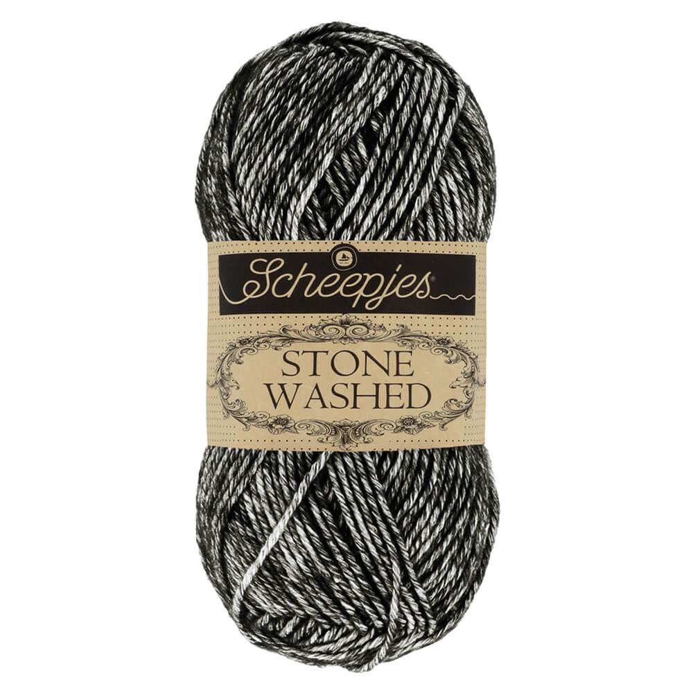 Scheepjes Stone Washed - Black Onyx - Nitti Yarns - Amigurumi - Crochet - Knitting - Cotton Acrylic Yarn - 5 Ply - NZ