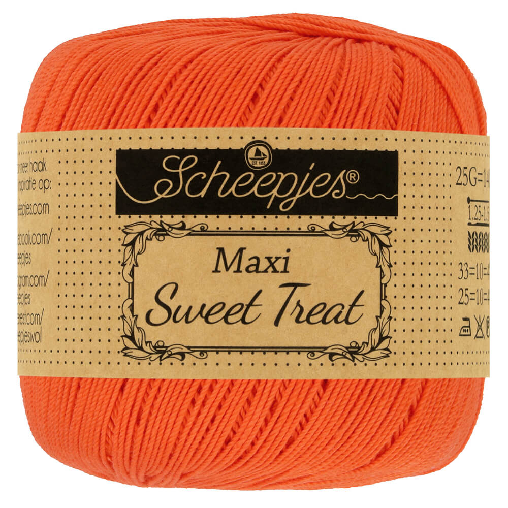 Scheepjes Maxi Sweet Treat - Royal Orange - Nitti Yarns - Amigurumi - Crochet - Knitting - Cotton Yarn - Crochet Thread - 2 Ply - NZ
