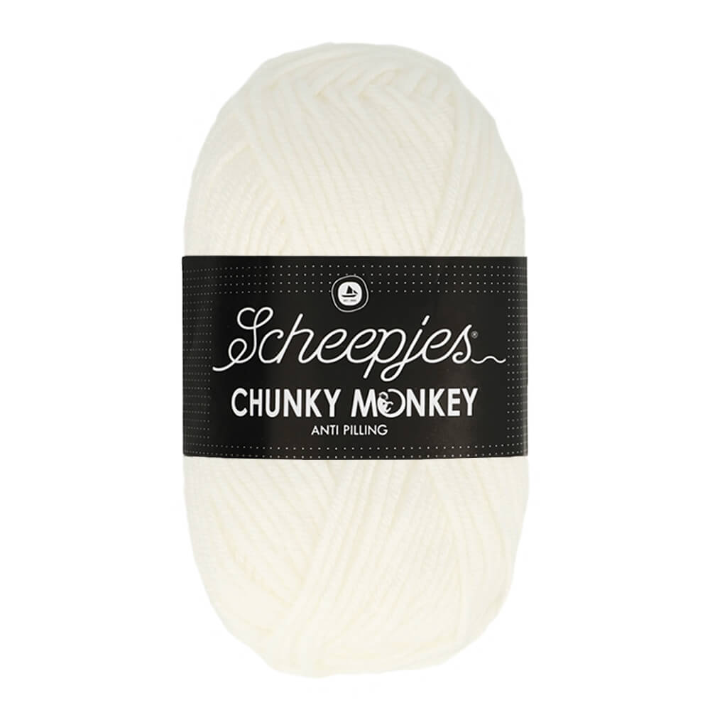 Scheepjes Chunky Monkey - White - Nitti Yarns - Amigurumi - Crochet - Knitting - Acrylic Yarn - 10 Ply - NZ