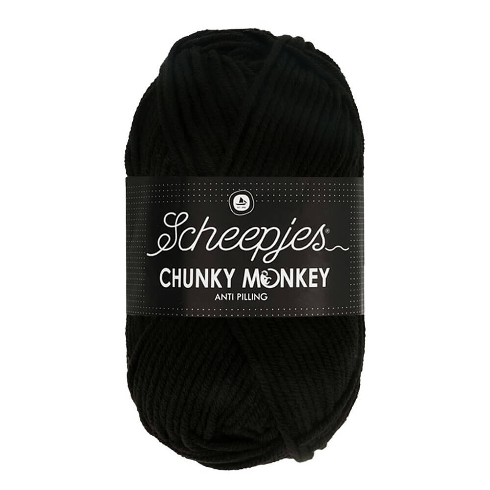 Scheepjes Chunky Monkey - Black - Nitti Yarns - Amigurumi - Crochet - Knitting - Acrylic Yarn - 10 Ply - NZ