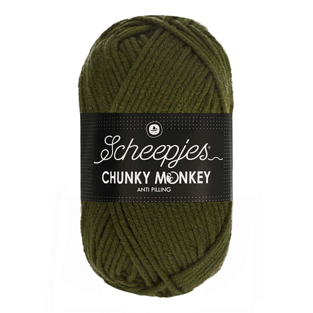 Scheepjes Chunky Monkey - Moss Green - Nitti Yarns - Amigurumi - Crochet - Knitting - Acrylic Yarn - 10 Ply - NZ