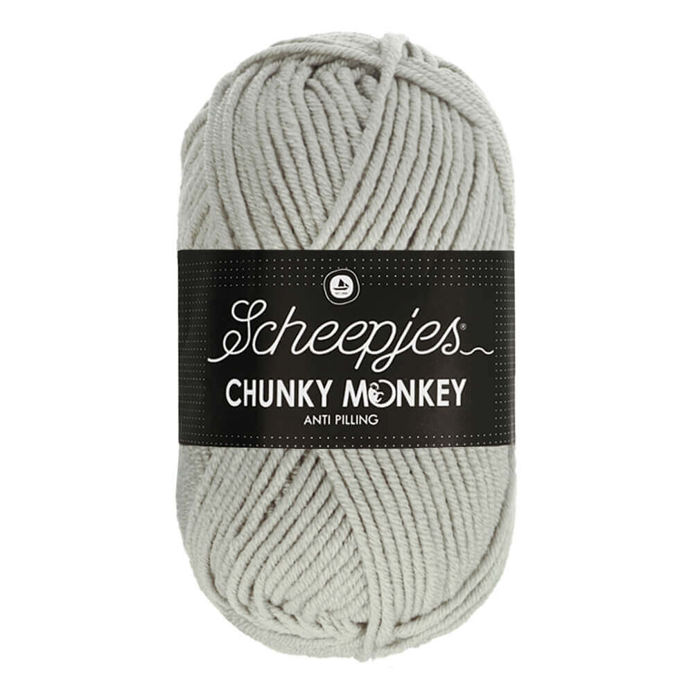 Scheepjes Chunky Monkey - Pale Grey - Nitti Yarns - Amigurumi - Crochet - Knitting - Acrylic Yarn - 10 Ply - NZ