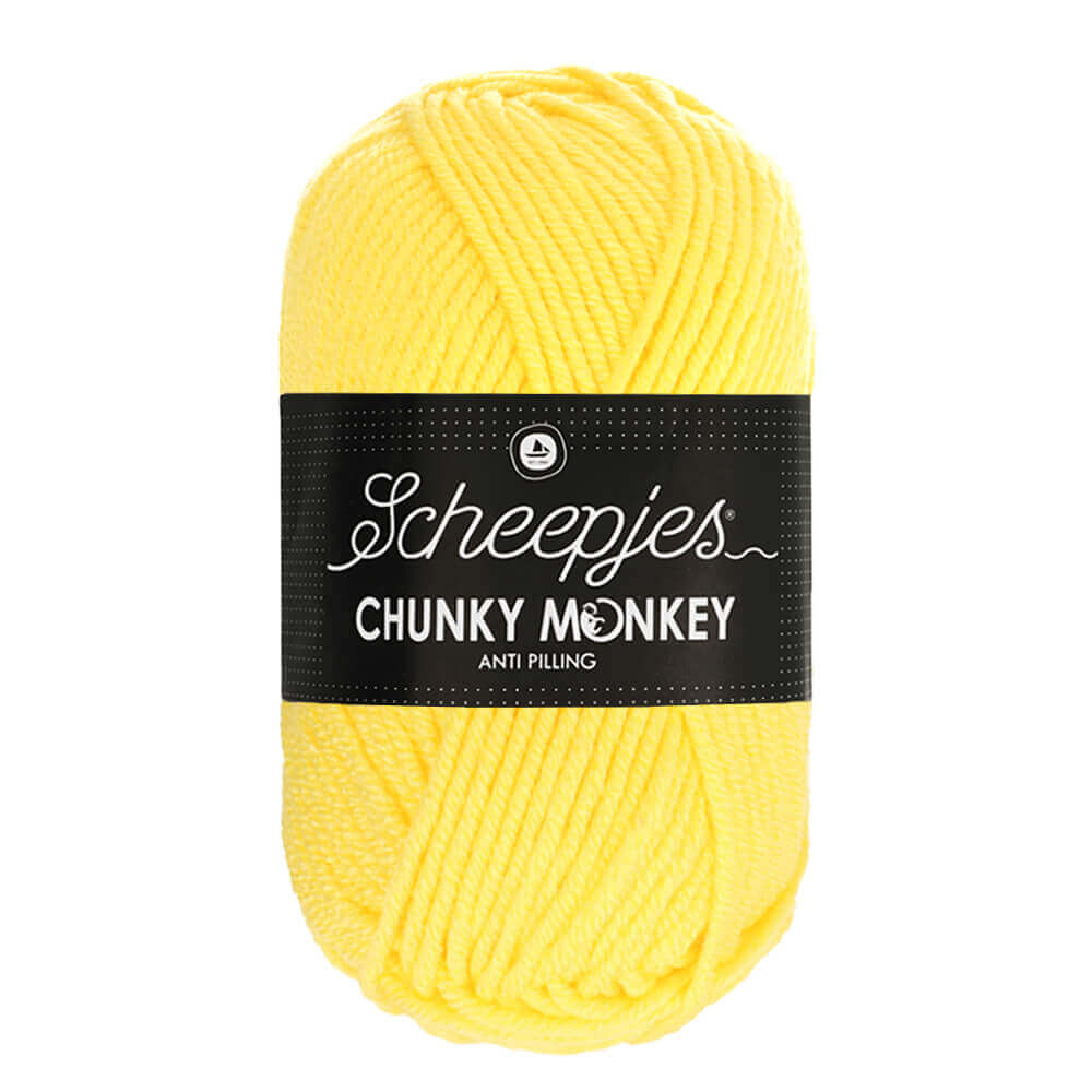 Scheepjes Chunky Monkey - Lemon - Nitti Yarns - Amigurumi - Crochet - Knitting - Acrylic Yarn - 10 Ply - NZ